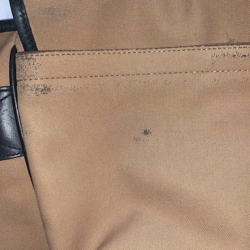 Gently Loved Tan Canvas Leather Laptop Crossbody Messenger Bag by COACH